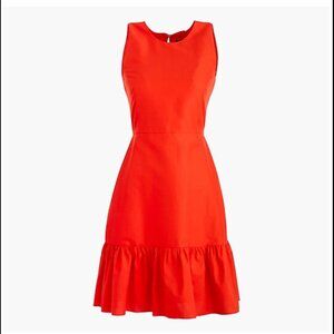 NWOT J. Crew Silk/Cotton Dress in Flame Red Classic Faille